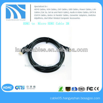 10FT/ 3M Micro HDMI to HDMI Male Adapter Converter Cable